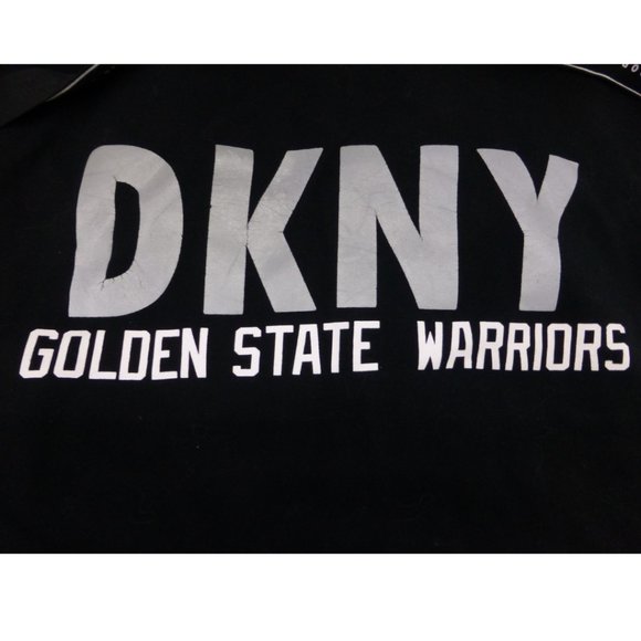 Golden State Warriors DKNY Sport Black Maddie Cropped Long Sleeve Hoodie - Picture 8 of 14